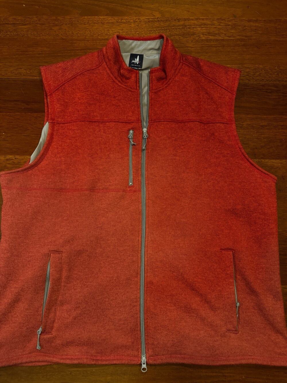 XXL Johnnie O Vest Red Golf Full Zip Pockets